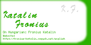 katalin fronius business card